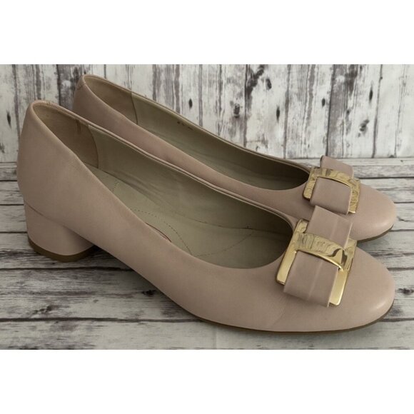Amalfi by Rangoni Womens Light Pink Dress Pumps Round  Bows Parmasoft SZ 8.5 - Picture 1 of 14